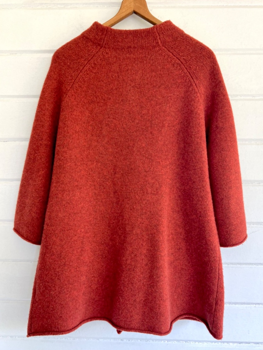 EILEEN FISHER 100% Wool Cardigan/Coat in Heather Rust - L - Picture 3 of 8